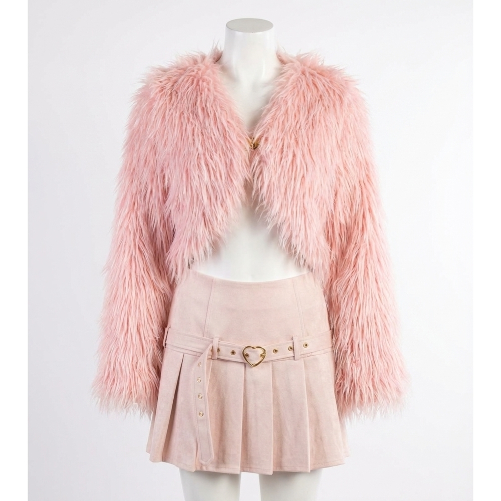 NEW KESTAN valentina faux fur jacket in pink